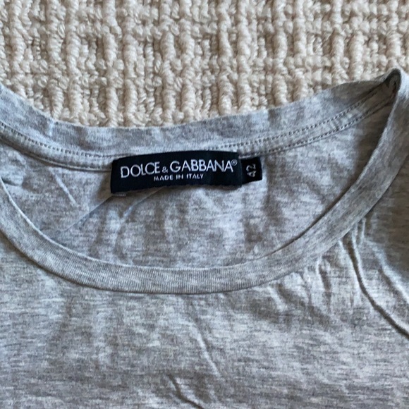 D&G gray cotton T-shirt with an appliqué in size 42 - Picture 2 of 6